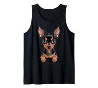 Pinscher in Miniatura Divertente Che sbircia Pocket Min Pin Puppy Dog Canotta