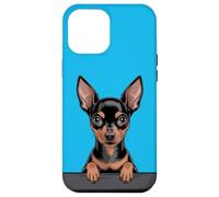 Pinscher in miniatura divertente che sbircia Pocket Min Pin Puppy Dog Custodia per iPhone 12 Pro Max
