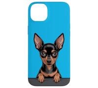 Pinscher in miniatura divertente che sbircia Pocket Min Pin Puppy Dog Custodia per iPhone 14 Plus