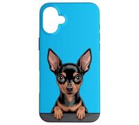 Pinscher in miniatura divertente che sbircia Pocket Min Pin Puppy Dog Custodia per iPhone 16 Plus
