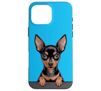 Pinscher in miniatura divertente che sbircia Pocket Min Pin Puppy Dog Custodia per iPhone 16 Pro Max