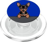 Pinscher in miniatura divertente che sbircia Pocket Min Pin Puppy Dog PopSockets PopGrip per MagSafe