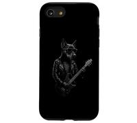 Pinscher miniatura che suona la chitarra musica rock amante dei cani Custodia per iPhone SE (2020) / 7/8