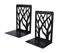Pinsheng 1 Coppia Fermalibri per Mensole, Reggilibri in Metallo Fermalibri Design di Albero per Scrivania Scaffali, Nero Fermalibri per Libreria, Casa, Ufficio, Scuola, 165 x 120 x 94 mm