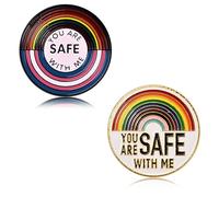 Pinsheng 2 Pezzi Spille Arcobaleno Distintivi Spilla Smaltata Carina Spilla da Risvolto Spilla Dell'Orgoglio Spille Colorate Accessori di Smalto da Bavero Vestiti Giacca Borse