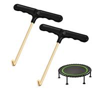 Pinsheng 2 Pezzi Trampolino Tools Gancio a T, Attrezzo per Trampolino Molla Tirare T-Hook con Manico in Plastica, Estrattore Gancio Tenda in Metallo Tenda Peg Puller per Trampolino da Salto