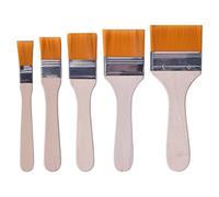 Pinsheng 5 Pezzi Pennelli Pittura in Legno, Pennelli Piatti per Dipingere Pennelli per Vernice Pennelli da Pittura Muro per Colori ad Acqua Mobili Pittura Muri 13mm 22mm 30mm 40mm 56mm