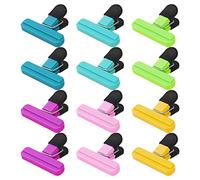 Pinsheng Chiudi Sacchetti, 12 Pezzi Clip di Chiusura in Plastica Clip di Tenuta Riutilizzabile Alimentari Tenuta Clip Cucina Mollette Chiudi Sacchetti Colorati Clips per Snack Caffè Caramelle