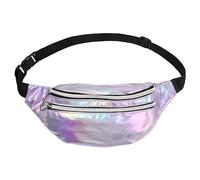 Pinsheng Marsupio Marsupi Olografici, Marsupi Alla Moda Impermeabile con Cintura Regolabile Marsupio da donna Olografico per Viaggi Corsa Escursionismo (Viola)