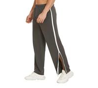 PINSPARK Pantaloni da uomo per riabilitazione con cerniera laterale, completamente aperti, strappabili, per post-intervento di sostituzione dell'anca, per sedie a rotelle, abbigliamento adattivo con