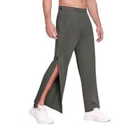 PINSPARK Reha - Pantaloni da allenamento da uomo con chiusura lampo su tutta la lunghezza, pantaloni da jogging, casual, sportivi, con tasca, grigio., L