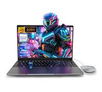 PINSTONE Laptop PC Computer 16 GB RAM LPDDR4 512 GB SSD 15,6 pollici UHD Celeron N5095 Processore Computer con Touch ID WiFi5 Bluetooth 4.0 Tipo C USB 3.0 (Film tastiera inclusa)