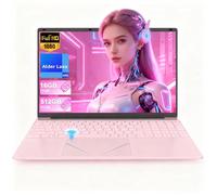 PINSTONE PC Portatile rosa da 15,6" - Processore N95 up to 3.4GHz Laptop Computer, 16 GB di RAM LPDDR4, 512 GB di SSD Notebook, display FHD 1920 x 1080, portatile leggero per studiare e lavorare
