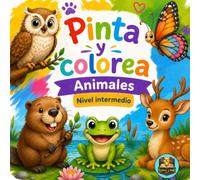 Pinta y colorea: Animales (nivel intermedio)