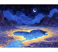 Pintar por Números para Adultos y Niños Kit Completo DIY con Lienzo 40x60cm Pintura Acrílica Pinceles Sin Marco de Madera - Ideal Principiantes Decoración Hogar (El cielo nocturno de ensueño) H-679