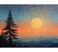 Pintar por Números para Adultos y Niños Kit Completo DIY con Lienzo 50x70cm Pintura Acrílica Pinceles Sin Marco de Madera - Regalo Ideal Principiantes Decoración Hogar (Luna de ensueño) H-681