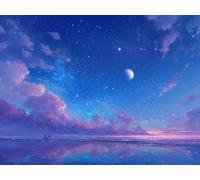 Pintar por Números para Adultos y Niños Kit Completo DIY con Lienzo 60x80cm Pintura Acrílica Pinceles Sin Marco de Madera - Ideal Principiantes Decoración Hogar (El cielo estrellado de ensueño) H-677