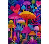 Pintar por Números para Adultos y Niños Kit Completo DIY con Lienzo 70x90cm Pintura Acrílica Pinceles Sin Marco de Madera - Regalo Ideal Principiantes Decoración Hogar (El sueño de los hongos) H-685