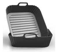 PINTAUR Fodere quadrate in silicone per friggitrice ad aria Ninja AF141 AF181 AF142 Cosori 6QT, confezione da 2 pezzi, accessori da forno in silicone per Chefman, Instant, Cuisinart, inserto