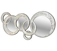 Pintdecor Circles Specchiera, MDF, Argento, 178x84x3 cm, Made in Italy