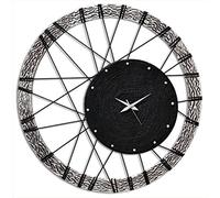 Pintdecor Ruota Orologio, MDF/Corda, Nero, 70 x 70 cm, Made in Italy, rotonda