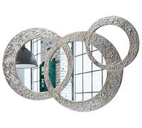 Pintdecor Specchio Circles Piccola Specchiera sagomata, legno composito, Argento, Oro, 74 x 50 cm, Made in Italy