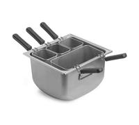 Pinti inox Cuoci pasta Inox (70x38cm) TENDER PROFESSIONAL 4 cestelli Cromo