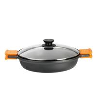 PINTI INOX Efficient Tegame 2 Manici Antiaderente Con Coperchio Cm24