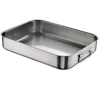 Pinti - Teglia per arrostimento, in acciaio inox, misura 30 x 21 x 7 cm, dimensioni interne