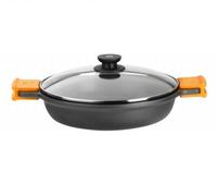 Casseruola bassa efficiente BRA con coperchio in alluminio pressofuso da 32 cm
