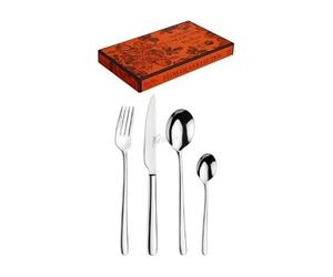 PINTINOX Flower Iris Set Posate 24 Pezzi, Acciaio Inox 18/10, Servizio per 6 Persone, Design Elegante 3 mm spessore