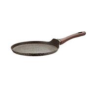 PINTINOX Natura Padella per Crepes, Crepiera Antiaderente Effetto Pietra, Adatta all'induzione, con Manico Effetto Legno, Diametro 25 cm
