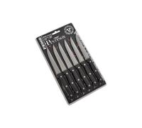 PINTINOX Bistecca P.Wood Set 6 Coltelli Regular Lama Acciaio Inox Manico Pakka Wood