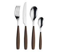 Pintinox Riva Set 16 Posate effetto legno, per 4 persone, adatte all'uso in lavastoviglie, Acciaio Nichel Free, Manici Colore: Mogano