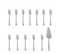 Pintinox - Set 13 Posate da dolce, Servizio di 12 Forchettine Dessert più paletta per Torta Serie Aida, Acciaio Inox 18/10, Realizzate in Italia