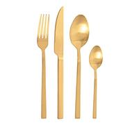 Pintinox Set da 24 Posate Serie Lucky Oro Satinato, Acciaio Inox Nichel free