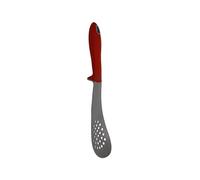 Pintinox Up cucchiaio forato da Cucina in Silicone, Resistente al Calore, Manico Antiscivolo e Autoportante, Ideale per Superfici Antiaderenti, Colore grigio con manico rosso