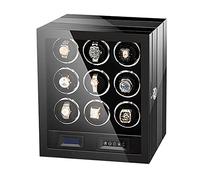 PINTLE Automatico Scatola Carica Orologio For 2 4 6 9 Orologi Con Blocco Delle Impronte Digitali Orologio Scatola Di Stoccaggio Con Motore Silenzioso Scatola Di Orologio (Size : 9+0)