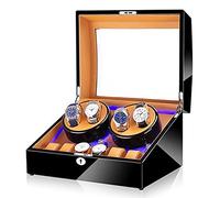 PINTLE Scatola Carica Orologio Automatico Di Grande Capacità For 4 Orologi + 6 Scomparti Extra Custodia For Orologi Meccanici Di Lusso Con Motore Silenzioso (Color : B)