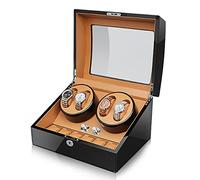PINTLE Scatola Carica Orologio Automatico Di Lusso For 4 + 6 Orologi Con Motore Silenzioso Scatola Orologio A Carica Automatica In Cuoio Batterij Aangedreven Super Stille Japanse Motor (Color : F)