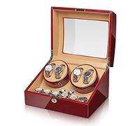 PINTLE Scatola Carica Orologio Automatico Di Lusso For 4 + 6 Orologi Con Motore Silenzioso Scatola Orologio A Carica Automatica In Cuoio Batterij Aangedreven Super Stille Japanse Motor (Color : B)