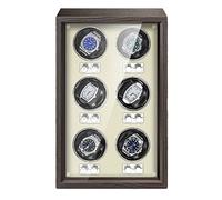 PINTLE Scatola Carica Orologio Scatola for 4 6 Orologi Con Motore Silenzioso Orologi In Pelle PU Illuminazione LED Sportello Trasparente In Acrilico Horloge Winder Box (Color : White, Size : 4+0)