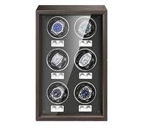 PINTLE Scatola Carica Orologio Scatola for 4 6 Orologi Con Motore Silenzioso Orologi In Pelle PU Illuminazione LED Sportello Trasparente In Acrilico Horloge Winder Box (Color : Black, Size : 4+0)