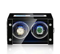 PINTLE Scatola Orologi Automatici Con Schermo LCD E Luce LED Aprire Il Coperchio Per Fermare La Rotazione Con Motore Silenzioso E 5 Modalità Di Rotazione (Color : B, Size : 4+0)