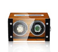 PINTLE Scatola Orologi Automatici Con Schermo LCD E Luce LED Aprire Il Coperchio Per Fermare La Rotazione Con Motore Silenzioso E 5 Modalità Di Rotazione (Color : A, Size : 2+0)