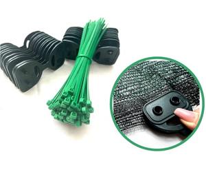 PINTO FERRAMENTA E-COMMERCE Clips Ganci Bottoni per Rete Telone Ombreggiante Fissaggio Telo Antigrandine Recinzione Giardino per Reti Orto Olive 50 Fascette in Omaggio (250)