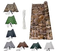 Pinto Ferramenta Frangivista Balcone PVC Telo Copri Ringhiera Striscia Impermeabile Anti-UV Occhiellato Frangivento Privacy Schermatura Recinzione Terrazzo Giardino Accessori (H90X6MT, Finta Pietra)