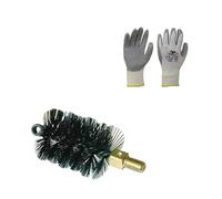 PINTO FERRAMENTA Scovolo kit Spazzacamino Pulizia Pulitore Pulisci Canna Fumarie Spazzola Tonda o Quadrata Asta Tubi Stufa Legna Camino Pellet Guanti (TONDO, 16 CM)