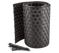 Pinto FERRAMENTA Striscia Frangivento Frangisole Rattan Schermatura Privacy Balcone Ringhiera Cancelli Terrazzi Pannelli Recinzioni Esterno PVC h19cm x 2.0mt Fascette Omaggio (1, Testa di Moro)