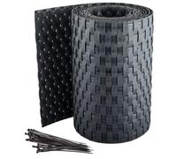 Pinto FERRAMENTA Striscia Frangivento Frangisole Rattan Schermatura Privacy Balcone Ringhiera Cancelli Terrazzi Pannelli Recinzioni Esterno PVC h19cm x 2.0mt Fascette Omaggio (1, Antracite)